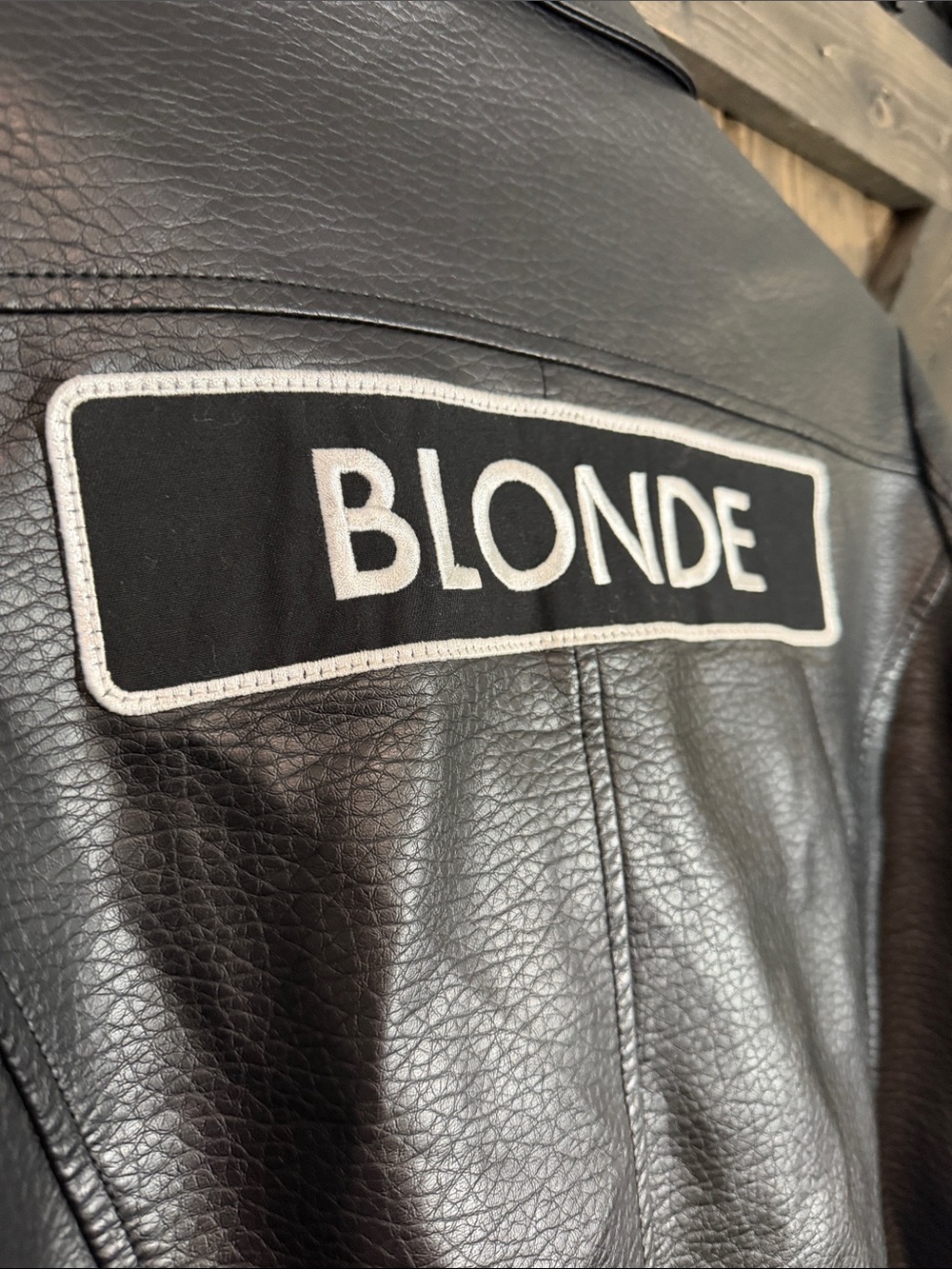 Brunette The Label Black Faux Leather Moto Jacket with Silver Hardware - Picture 6 of 8
